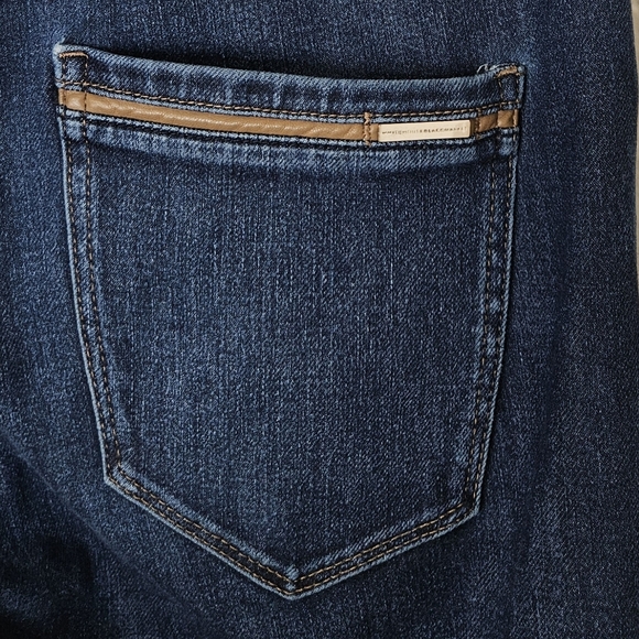 White House Black Market High-Rise Sculpt Straight Jean with Faux Leather Trim - Picture 12 of 16